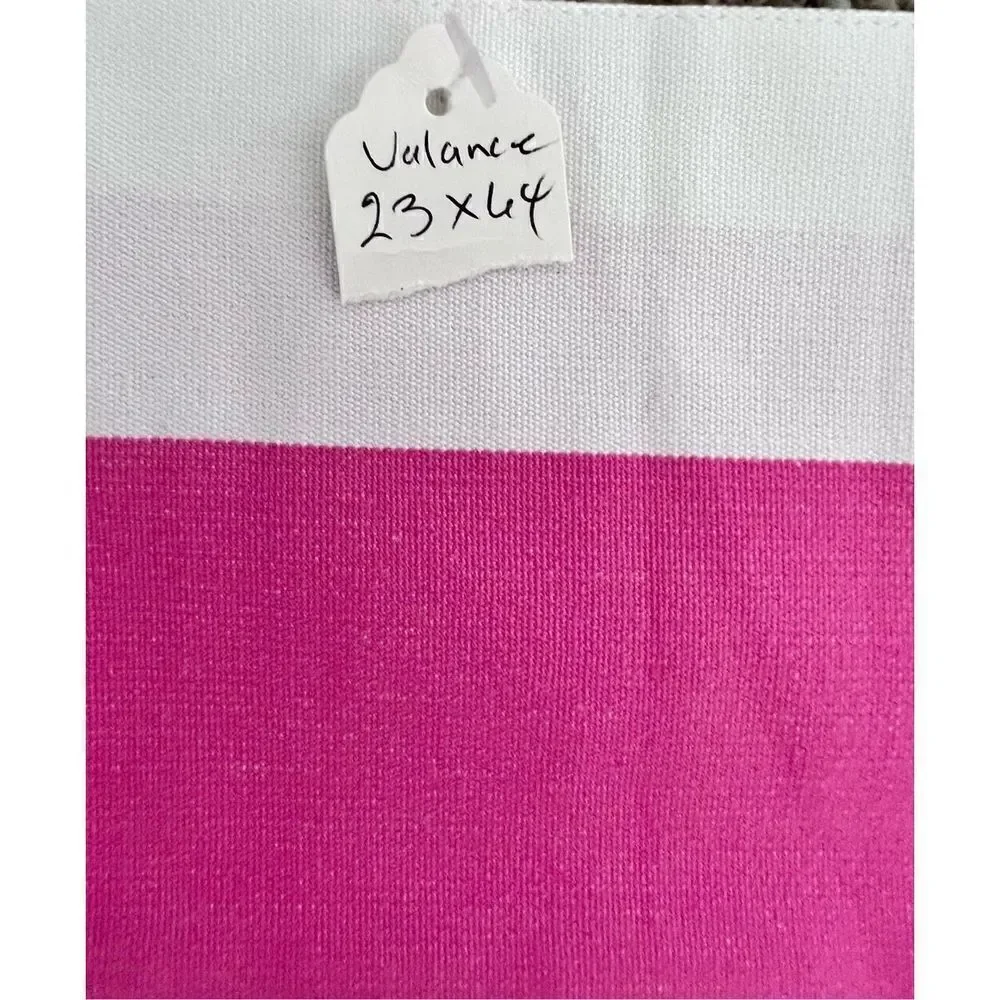 3 Piece Annie Selke Pink White Stripe Valance Set-See Description For Sizes